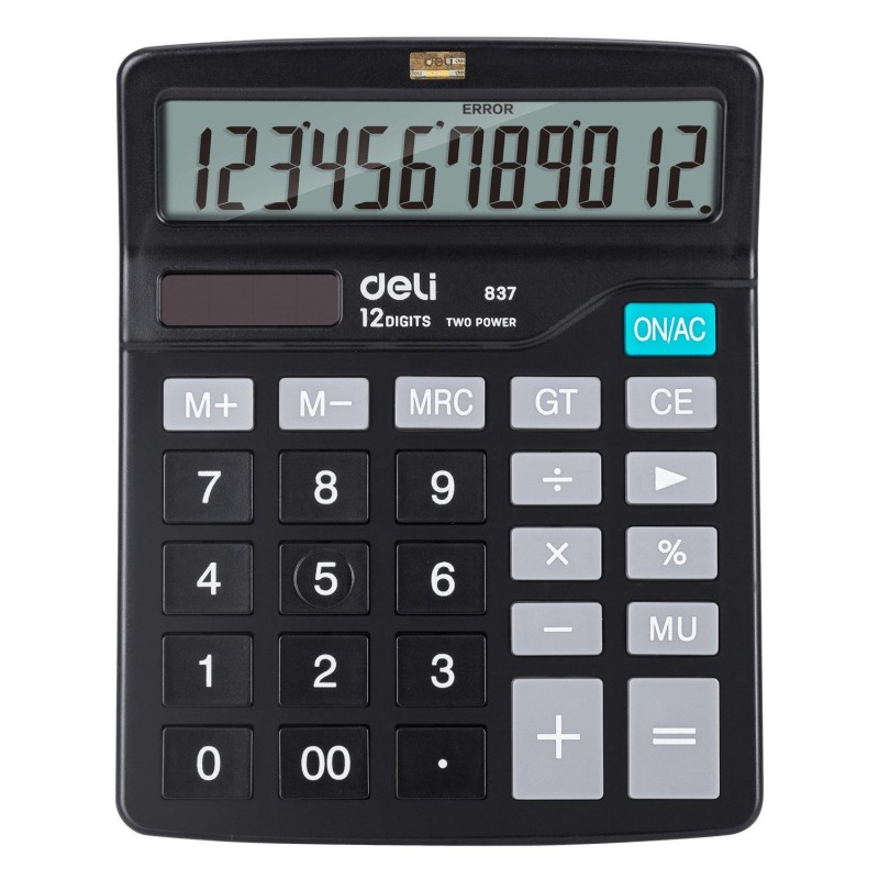 Calculadora de sobremesa Deli E837 - 12 dígitos - Color negro