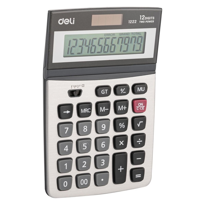 Calculadora de sobremesa Deli E1222 - 12 dígitos - Color gris