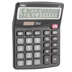 Calculadora de sobremesa Deli E1210 - 12 dígitos - Color negro