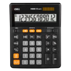 Calculadora de sobremesa Deli EM888 - 12 dígitos - Color negro