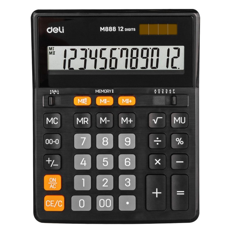 Calculadora de sobremesa Deli EM888 - 12 dígitos - Color negro Calculadora de sobremesa Deli EM888 - 12 dígitos - Color negro