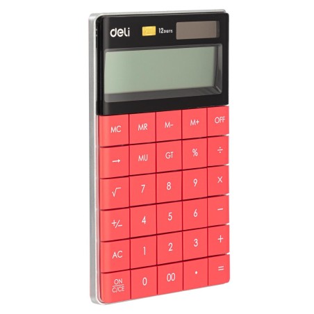 Calculadora de sobremesa Deli E1589 - 12 dígitos - Color Rojo