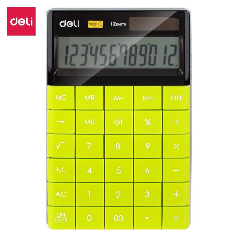 Calculadora de sobremesa Deli E1589 - 12 dígitos - Color verde