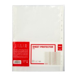 Fundas multitaladro Deli Start - PP - A4 - Piel naranja - 50 micras - 20 ud.