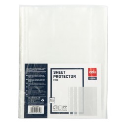 Fundas multitaladro Deli Extend - PP - A4 - Cristal - 80 micras - Caja 100 ud.