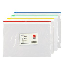 Bolsa cremallera Deli Classic - PVC - A5 - 180 micras - Color surtido aleatorio