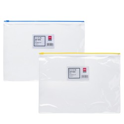 Bolsa cremallera Deli Classic - PVC - A4 - 180 micras - Color surtido aleatorio