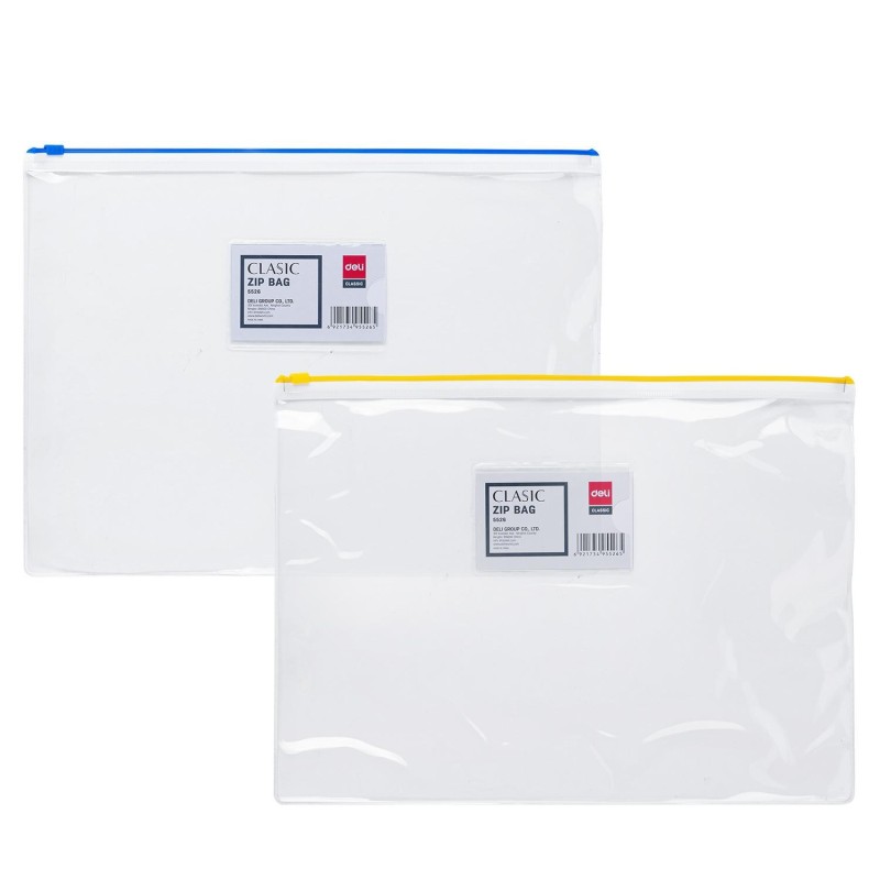 Bolsa cremallera Deli Classic - PVC - A4 - 180 micras - Color surtido aleatorio Bolsa cremallera Deli Classic - PVC - A4 - 180 micras - Color surtido aleatorio