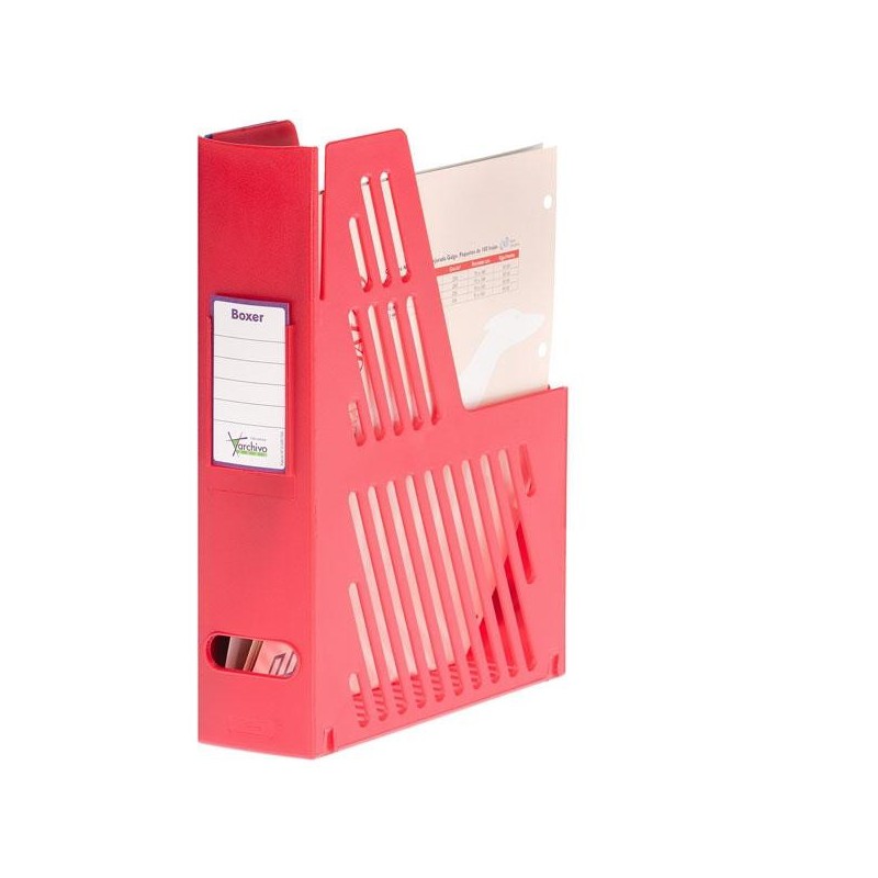 Revistero Boxer Archivo 2000 - Poliestireno - 24 x 7,5 x 31,5 cm - Color rojo