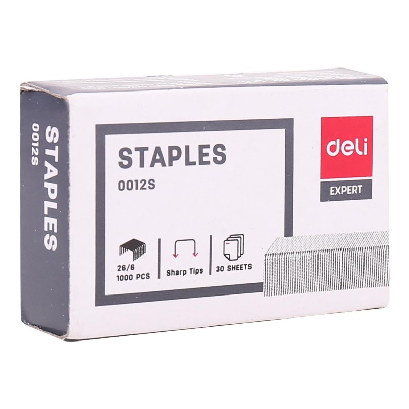 Grapas Deli Expert 26/6 - Galvanizadas - 30 hojas - Caja 1000 grapas Grapas Deli Expert 26/6 - Galvanizadas - 30 hojas - Caja 1000 grapas