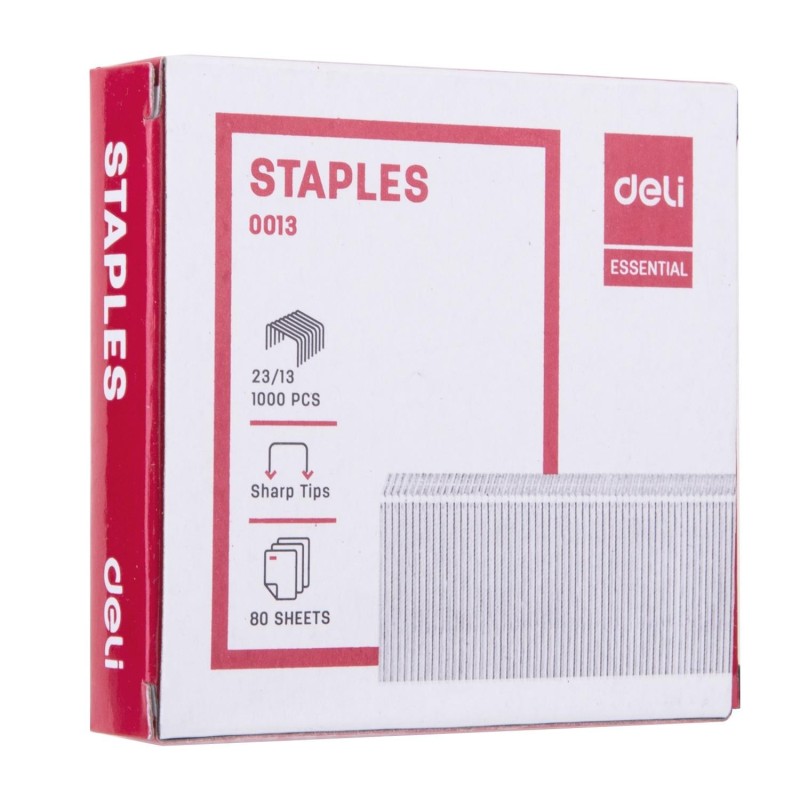 Grapas Deli Essential 23/13 - Galvanizadas - 100 hojas - Caja 1000 grapas Grapas Deli Essential 23/13 - Galvanizadas - 100 hojas - Caja 1000 grapas