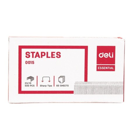 Grapas Deli Essential 23/10 - Galvanizadas - 60 hojas - Caja 500 grapas