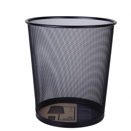 Papelera rejilla Deli - Metal - 12 L - Color negro