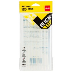 Barra de silicona termofusible Deli Stick Up - Color blanco - 200 mm - 11 mm - Pack 10 ud
