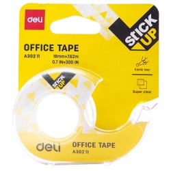 Cinta adhesiva cristal Deli Stick Up + dispensador - 18 mm x 7,62 m