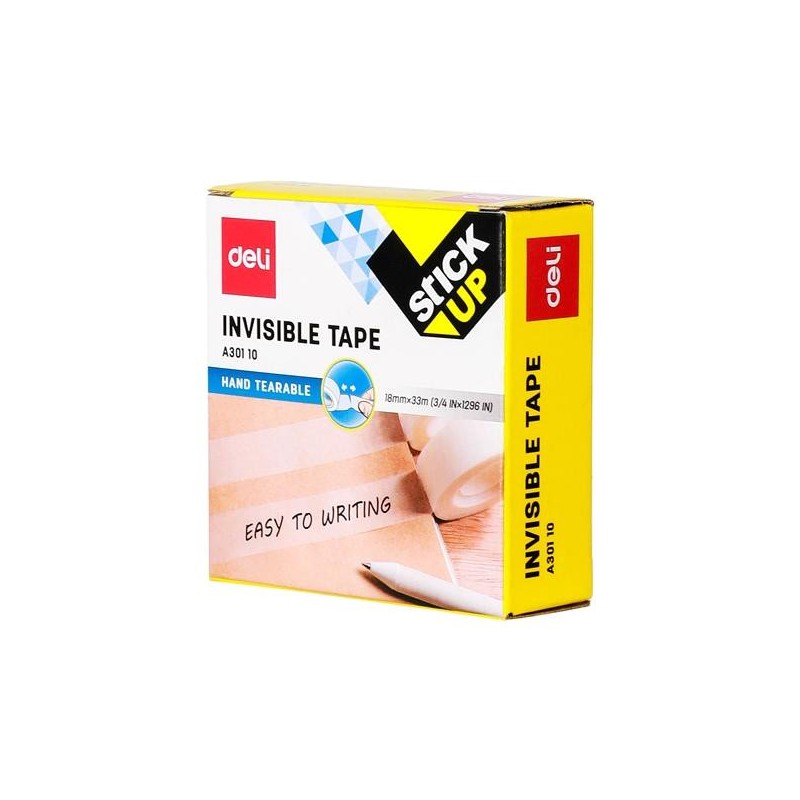 Cinta adhesiva invisble Deli Stick Up - 18 mm x 33 m Cinta adhesiva invisble Deli Stick Up - 18 mm x 33 m