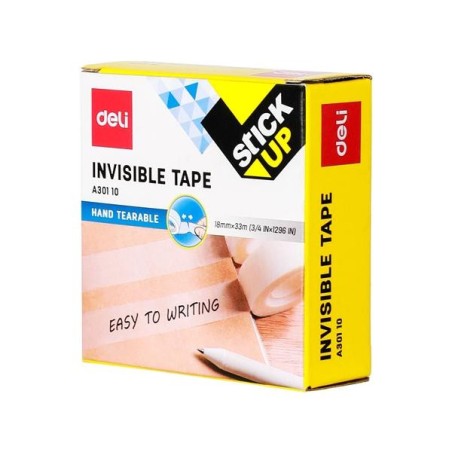 Cinta adhesiva invisble Deli Stick Up - 18 mm x 33 m