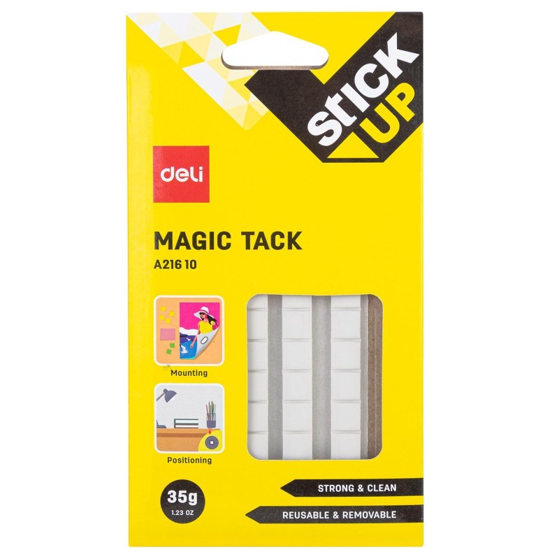 Masilla adhesiva cuarteada Deli Stick Up - 35 g - Color blanco 60 pastillas Masilla adhesiva cuarteada Deli Stick Up - 35 g - Color blanco 60 pastillas