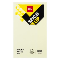 Notas adhesivas Deli Stick Up - 100 hojas - 76 x 126 mm - Color amarillo
