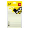 Notas adhesivas rayadas Deli Stick Up - 100 hojas - 152 x 101 mm - Color amarillo