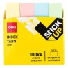Banderitas adhesivas Deli Stick Up - 4 x 100 índices - 50 x 12 mm - Colores pastel surtidos