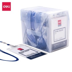 Portanombre con cordón Deli Extend - PVC - Vertical - Envase 50 ud.
