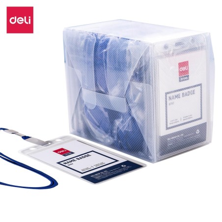Portanombre con cordón Deli Extend - PVC - Vertical - Envase 50 ud.