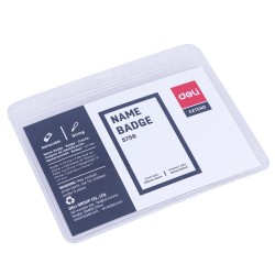 Portanombre con cordón Deli Extend - PVC - Horizontal - Envase 50 ud.
