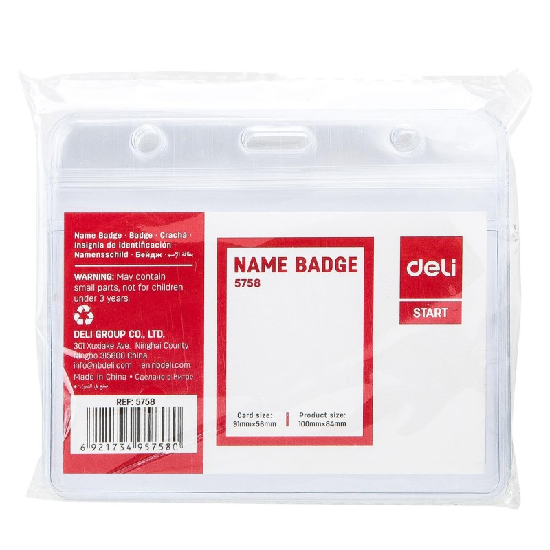 Portanombre Deli Start - PVC - Horizontal - Envase 10 ud.