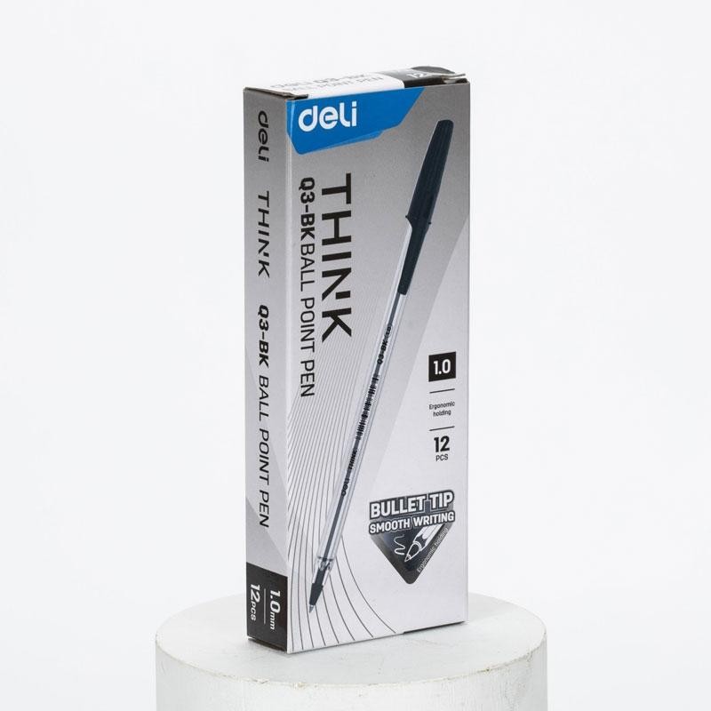 Bolígrafo Deli Think - Punta 1 mm - Color negro Bolígrafo Deli Think - Punta 1 mm - Color negro