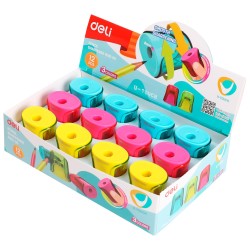 Sacapuntas simple Deli U-Touch - Color surtido aleatorio (PACK INDIVISIBLE DE 12 UNIDADES)