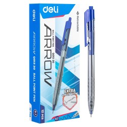 Bolígrafo retráctil Deli Arrow - Punta 0,7 mm - Color azul