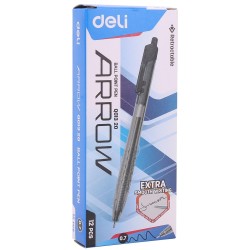 Bolígrafo retráctil Deli Arrow - Punta 0,7 mm - Color negro