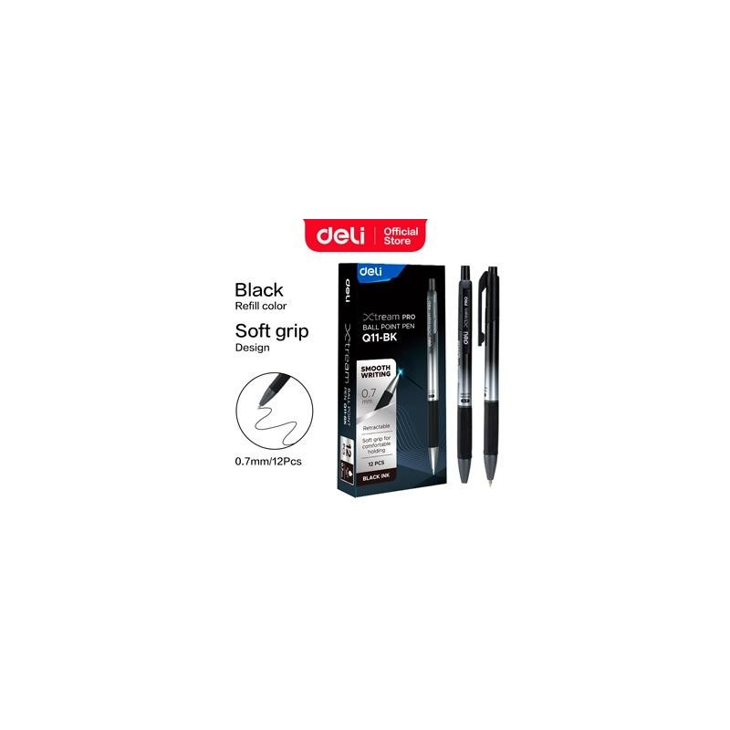 Bolígrafo retráctil Deli Xtream Pro - Punta 0,7 mm - Color negro Bolígrafo retráctil Deli Xtream Pro - Punta 0,7 mm - Color negro