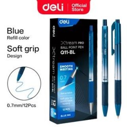 Bolígrafo retráctil Deli Xtream Pro - Punta 0,7 mm - Color azul