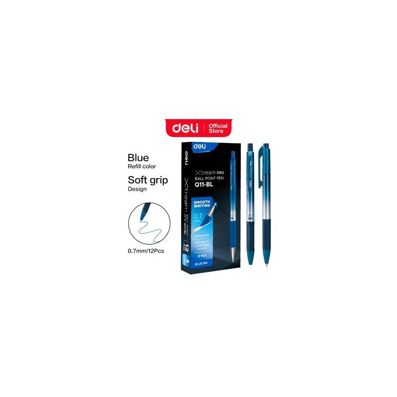Bolígrafo retráctil Deli Xtream Pro - Punta 0,7 mm - Color azul