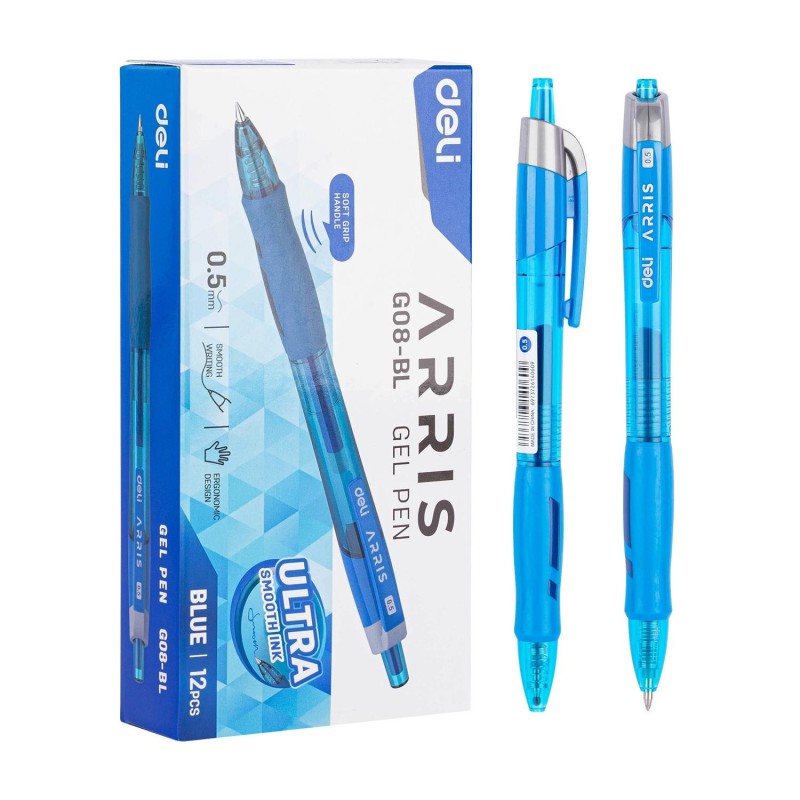 Roller retráctil Deli Arris - Punta 0,5 mm - Color azul Roller retráctil Deli Arris - Punta 0,5 mm - Color azul