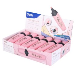 Marcador fluorescente Deli Macaron - Trazo 1 / 5 mm - Color rosa pastel