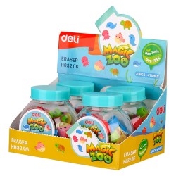 Goma de borrar Deli Magic Zoo - Formas surtidas - Envase 20 ud. (PACK INDIVISIBLE DE 4 UNIDADES)