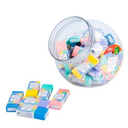 Goma de borrar Deli Macaron - Colores pastel surtidos (PACK INDIVISIBLE DE 45 UNIDADES)