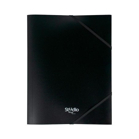Carpeta de gomas Pardo Pastel - Solapas - PP - Folio - Color negro