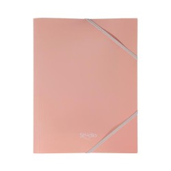 Carpeta de gomas Pardo Pastel - Solapas - PP - Folio - Color rosa