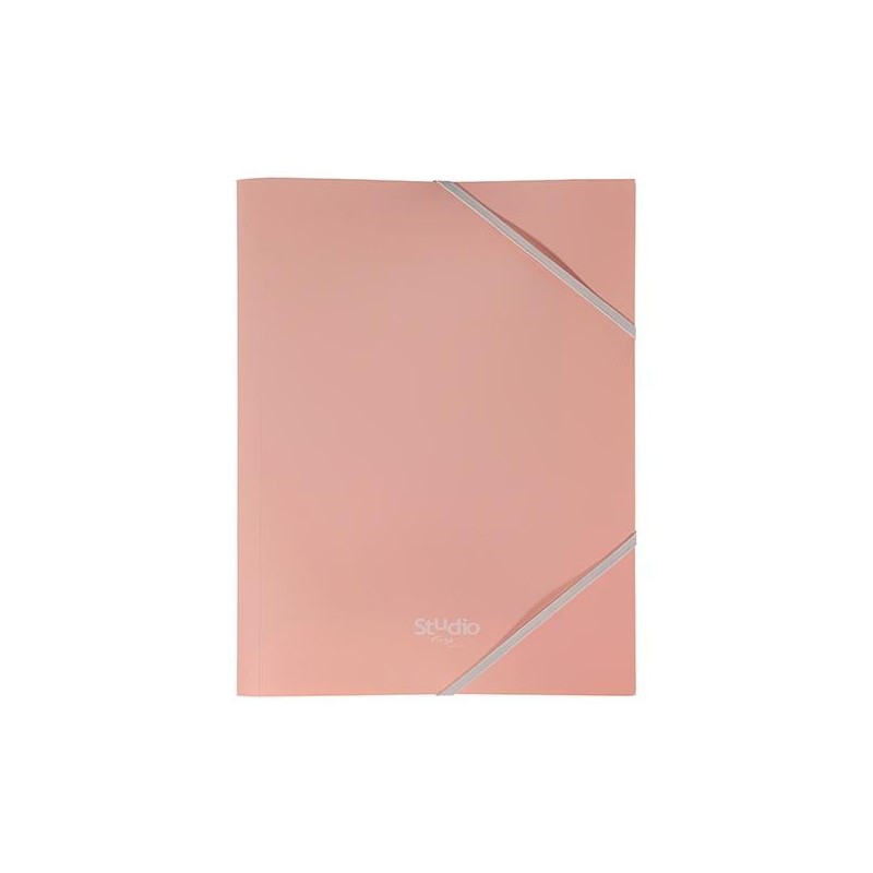Carpeta de gomas Pardo Pastel - Solapas - PP - Folio - Color rosa