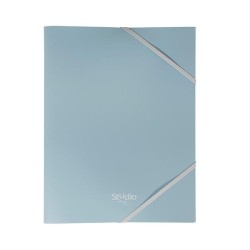 Carpeta de gomas Pardo Pastel - Solapas - PP - Folio - Color azul