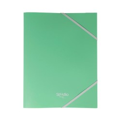 Carpeta de gomas Pardo Pastel - Solapas - PP - Folio - Color verde