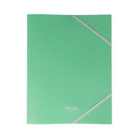 Carpeta de gomas Pardo Pastel - Solapas - PP - Folio - Color verde
