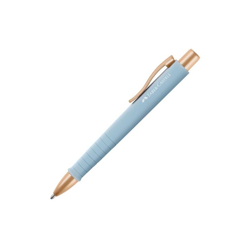 Bolígrafo retráctil Faber Castell Polly Ball - Trazo 0,5 mm - Color azul cielo