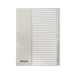 Índice numérico 1-31 Dequa - PP - Folio - Color gris