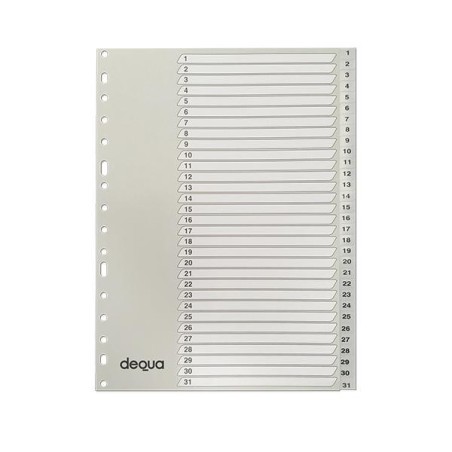 Índice numérico 1-31 Dequa - PP - Folio - Color gris