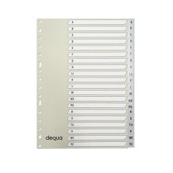 Índice alfabético Dequa - Multitaladro - PP - A4 - Color gris